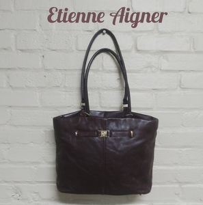 Etienne Aigner | SALE* Buttery Soft Leather Bag Wine * FREE MATCHING BAG